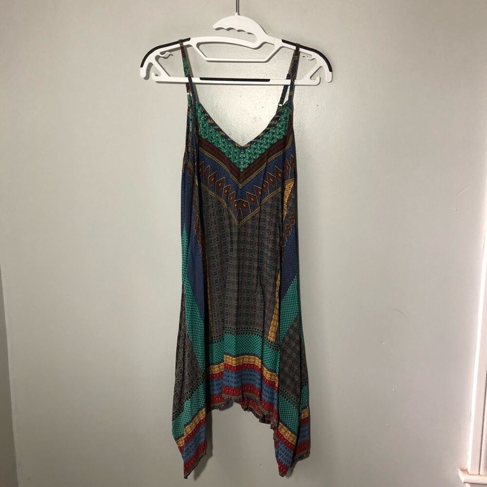 Hippie boho tribal strappy dresses (lot of 2 Devi) tops? Flowy asymmetrical S